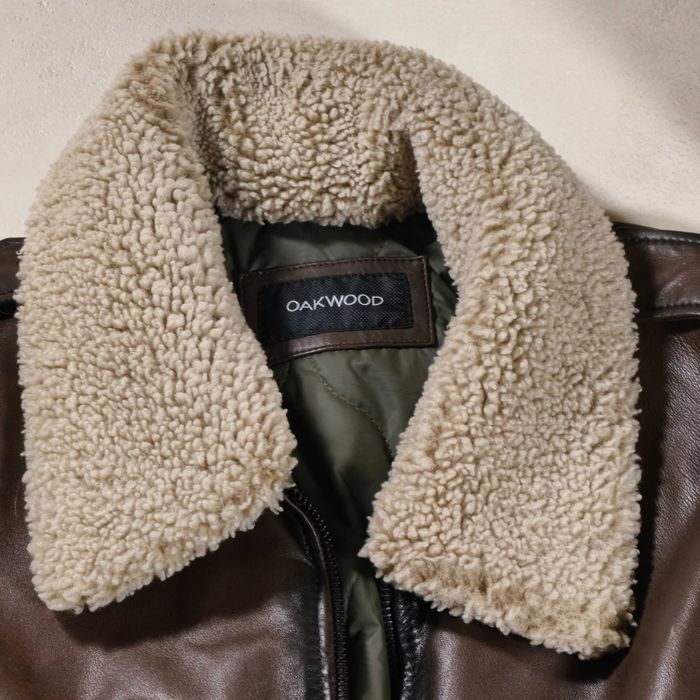 Kurtka skórzana Oakwood pilotka bomberka skóra naturalna kożuch L