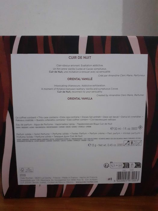 Perfume cuir nuit yves rocher
