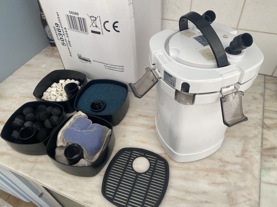 Filtro para PEIXE Canister Externo SunSun HW-504A para Aquário (800 L/h) + Mídias Filtrantes