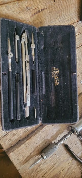 Zestaw Kreślarski Cyrkle SKALA PRECISION Vintage PRL –Bez Rdzy!