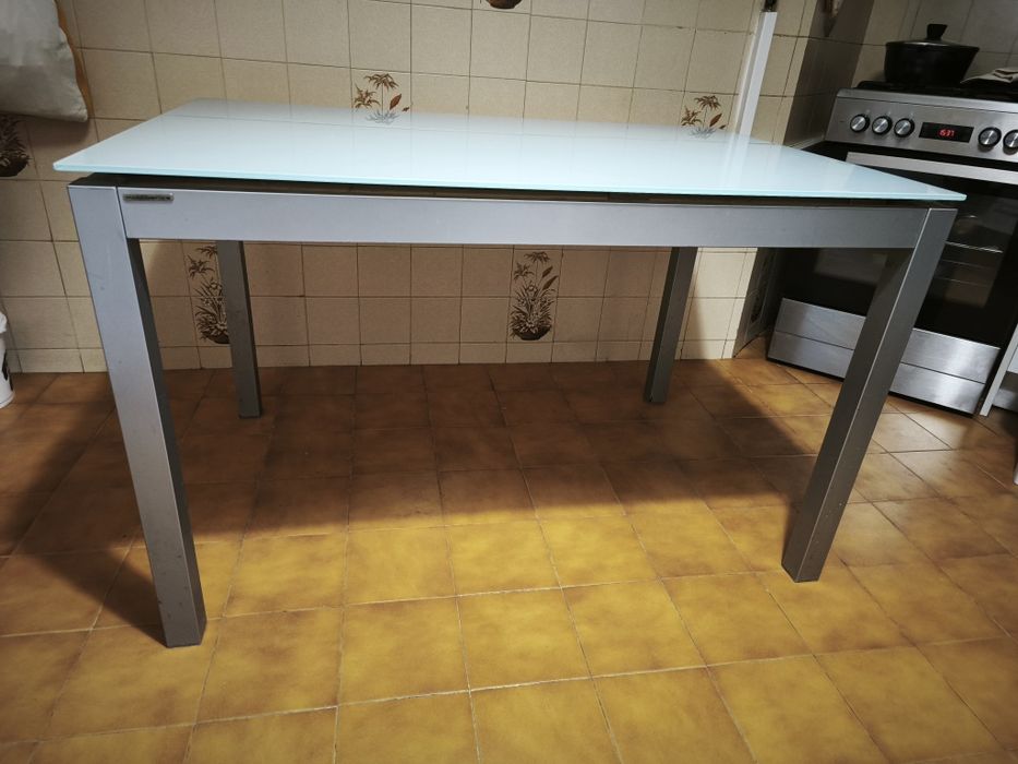 Mesa extensível vidro Metal