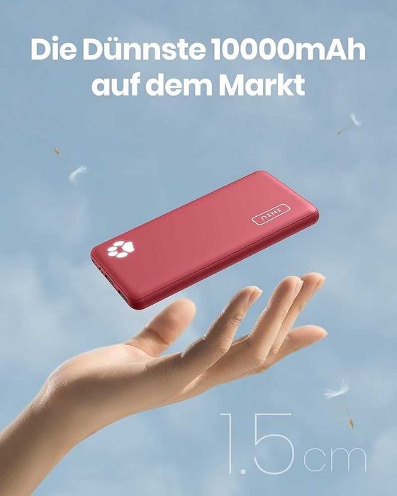 PowerBank INIU BI-B41 PowerPaw Slim | 10 000mAh | Czerwony