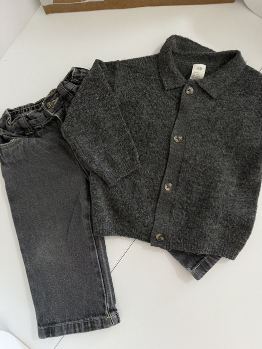 Стильний комплект джинси та кофта H&M 9-12м