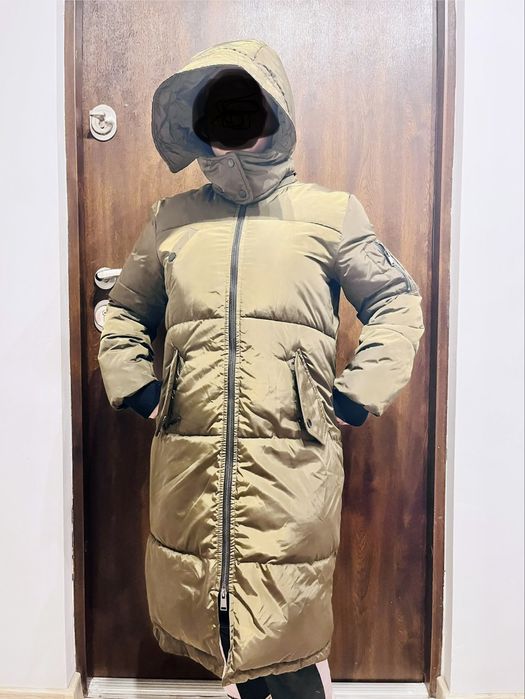 Puchowa kurtka płaszcz puchowy damski Fish Cropp militarna