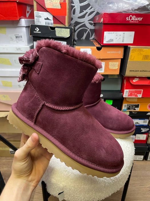 Уггі жіночі UGG Mini Bailey Bow Crushed Velvet  Оригінал!!!