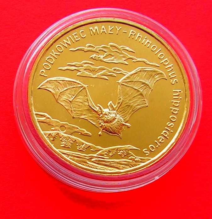 2 złote GN . Nietoperz - podkowiec mały  . Stan menniczy  .