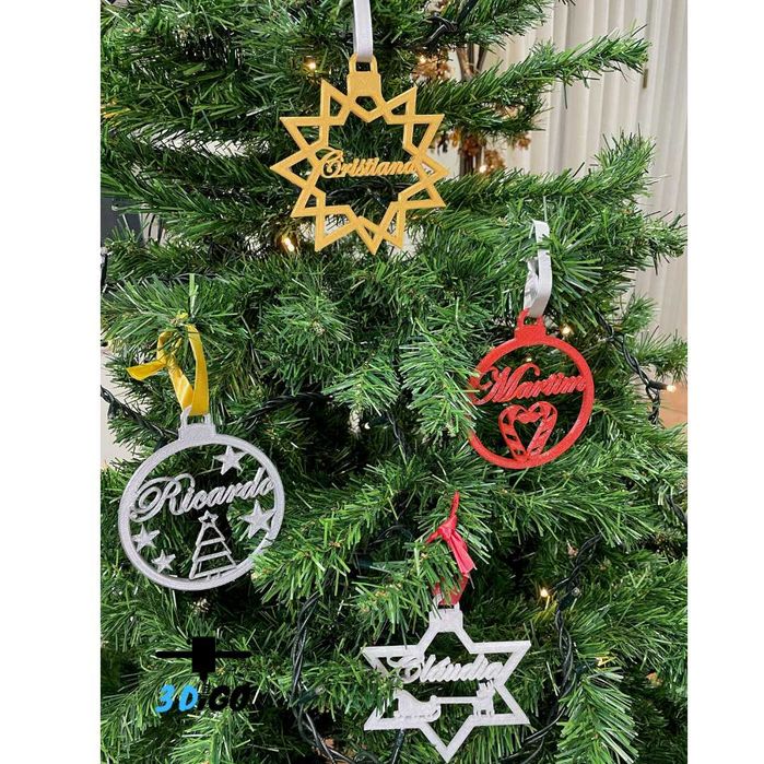 Bolas e estrelas de Natal Personalizadas