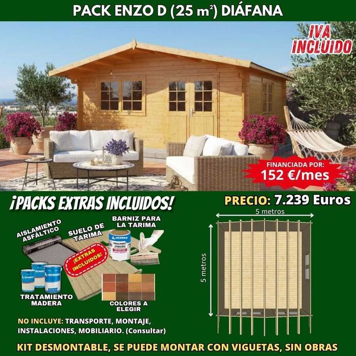 CASA PRÉ-FABRICADA ENZO D 25m² | 5x5m | CHÃO INCLUÍDO