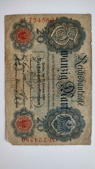 20 marek niemieckich 1914 r. Seria M
