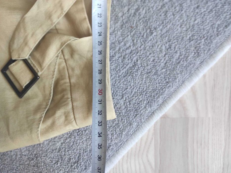 Spodnie letnie Tommy Hilfiger bawełna len, roz2, jasny beż, oryginalne