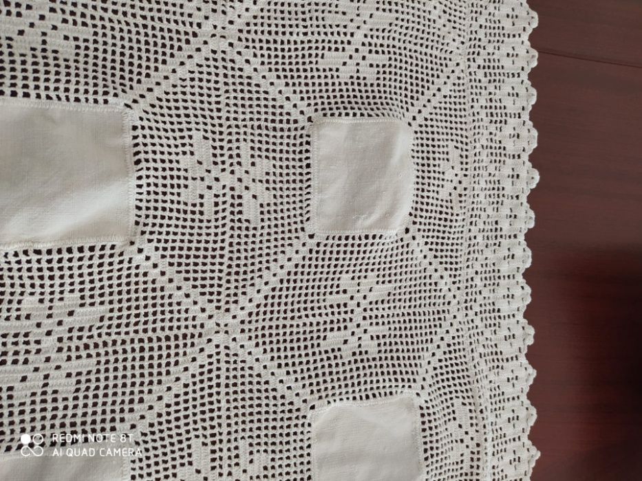Linen and lace tablecloth