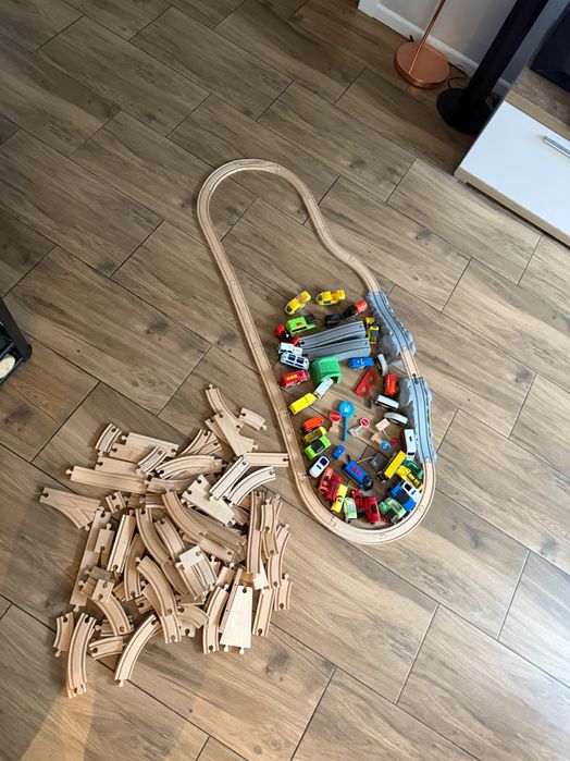 Kolejka drewniana dla dzieci ponad 110 elementów