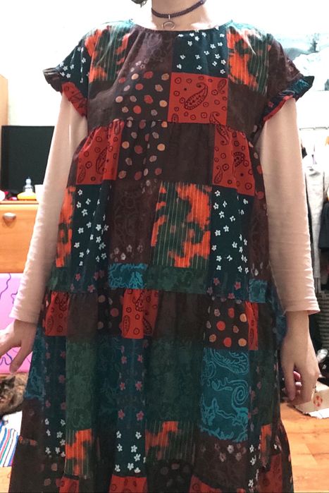 Сукня картата в стилі бохо, хіппі