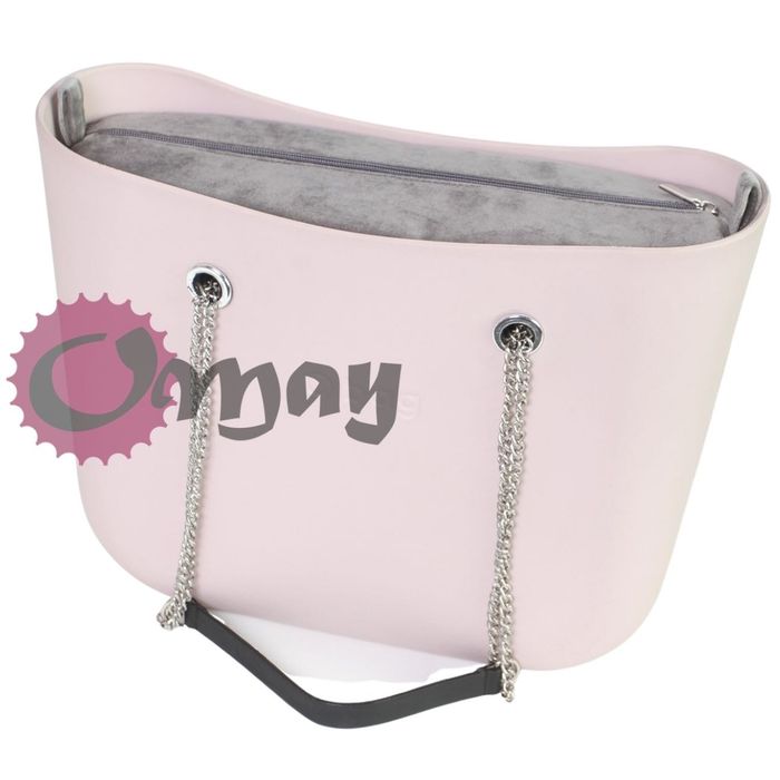 Szary Welur organizer OBAG MINI velvet 2 kieszenie wkład OMAY
