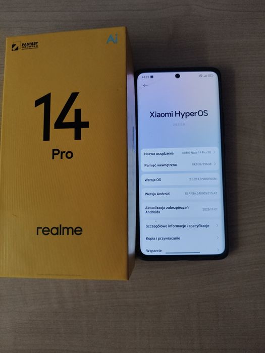 Xiaomi Redmi Note 14 Pro 5G 8/256 GB – pudełko – zadbany