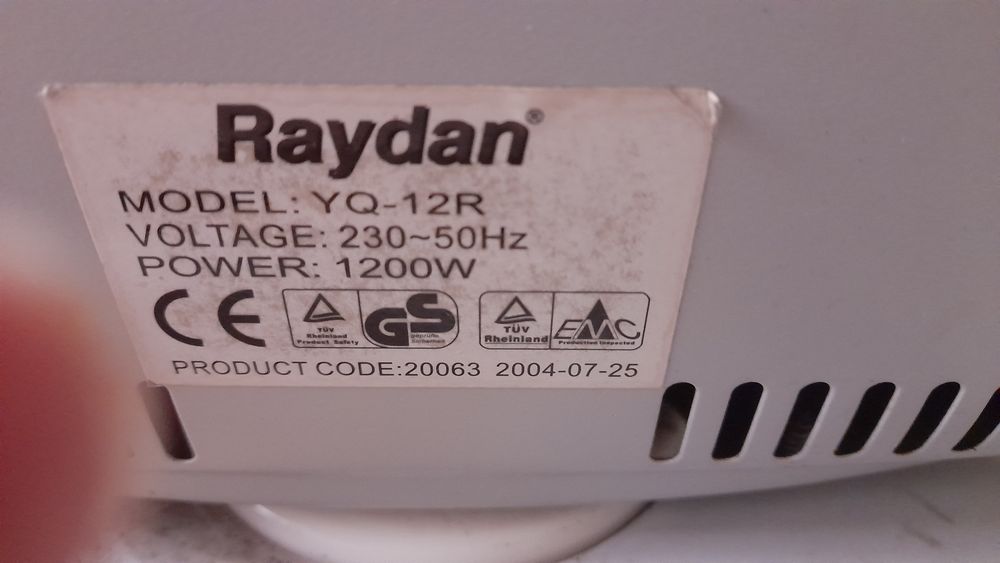 Aquecedor halogéneo Raydan 1200W - Bom estado funcional - ÚLTIMOS DIAS