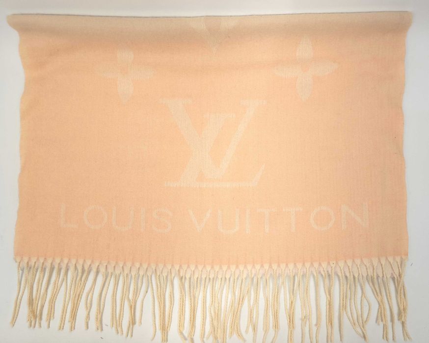 Louis Vuitton szal monogram beż/róż damskie