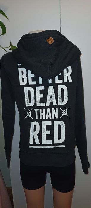 Bluza dresowa czarna rozpinana  Red is Bad  rozmiar XS