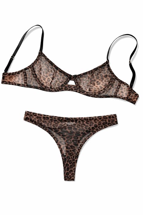 Леопардовий комплект білизни S