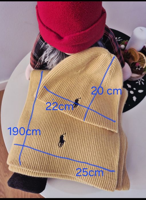 Czapka i szalik jasny żółty