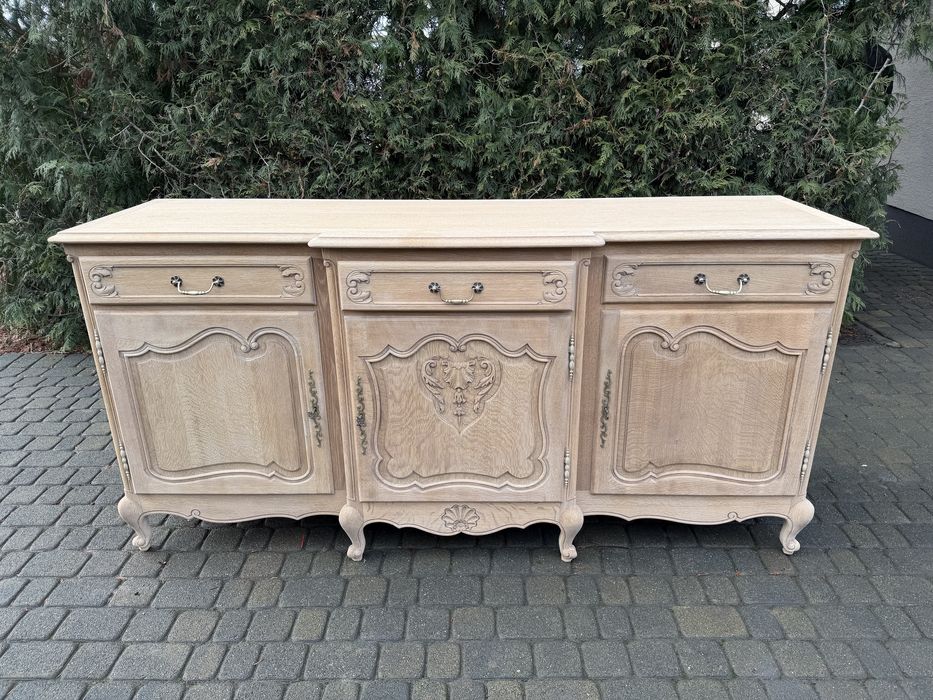 Komoda ludwikowska oczyszczona dąb stan surowy Ludwik XV