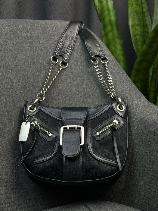 Вінтажна стильна монограмна сумка dkny