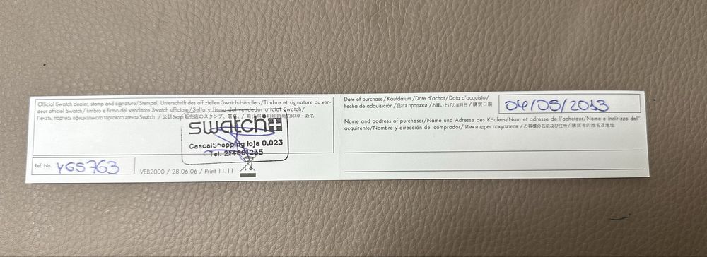 Relógio Swatch - Ref. YGS763 - “Jean´s Me” - 2013