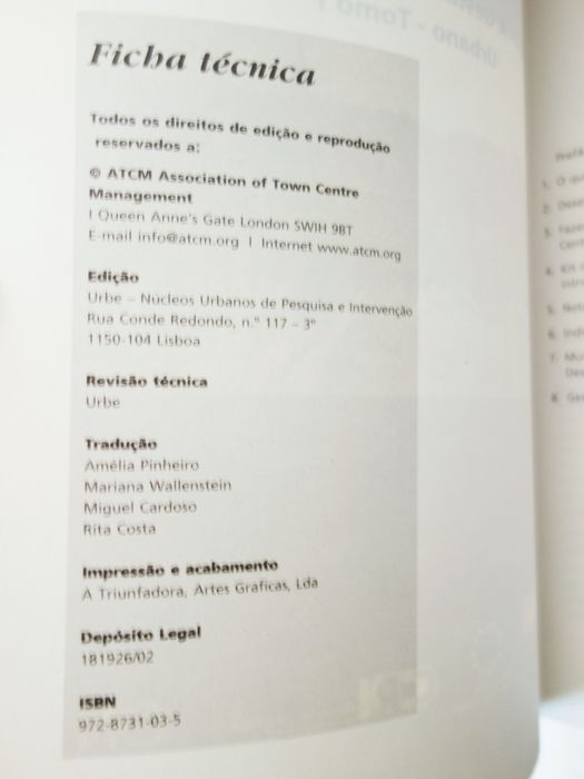 A gestão do centro urbano - tomo I
