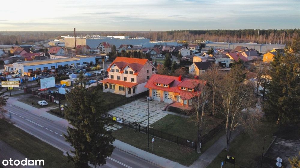 Budynek usługowo-mieszkalny z dużą halą garażową