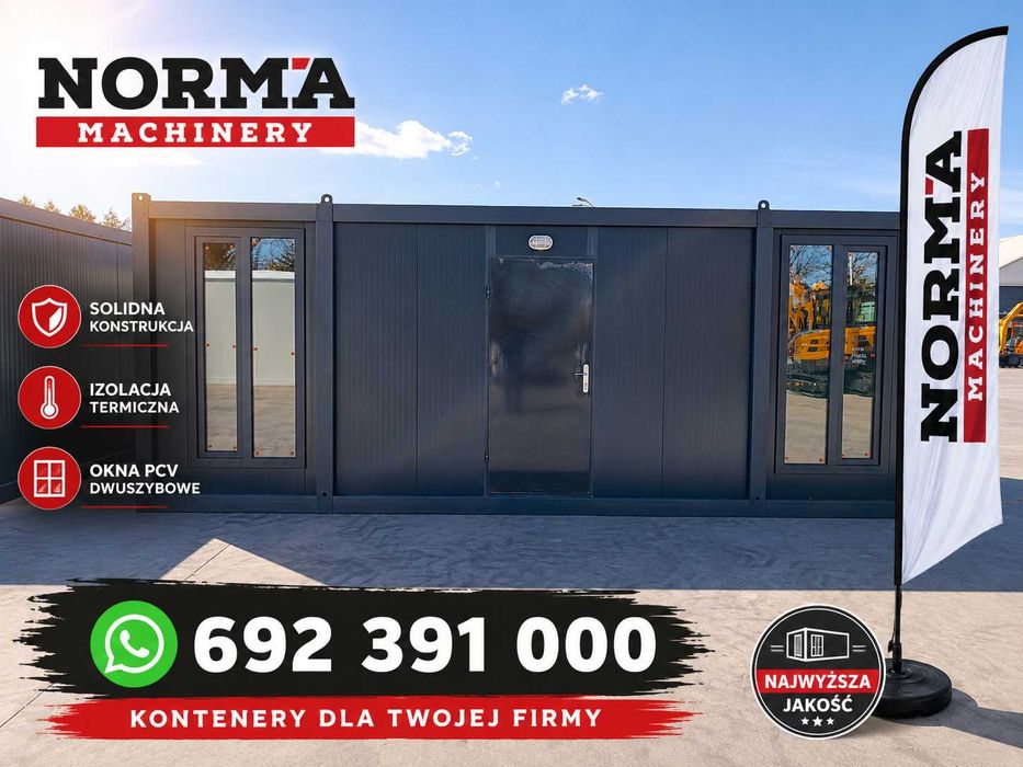 Kontener  biurowy, socjalny antracytowy 7m x 3m !! OD RĘKI