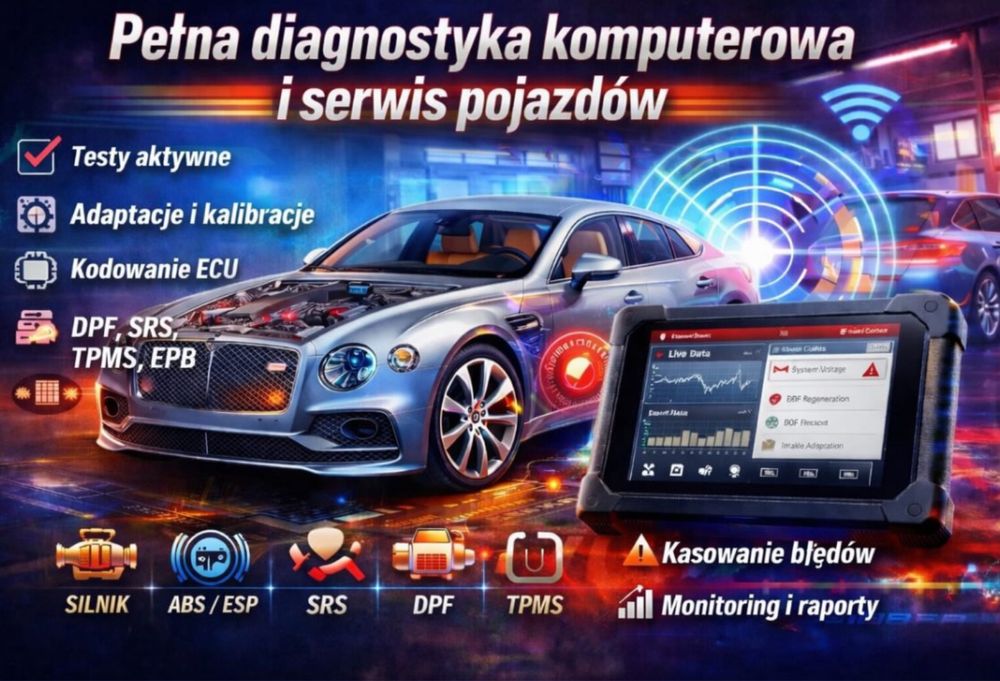 diagnostyka komputerowa pojazdów, kalibracje, adaptacje itp.