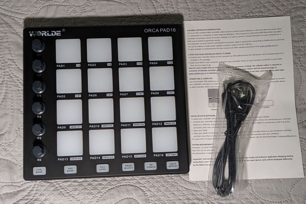 Midi контролер WORLDE orca pad 16