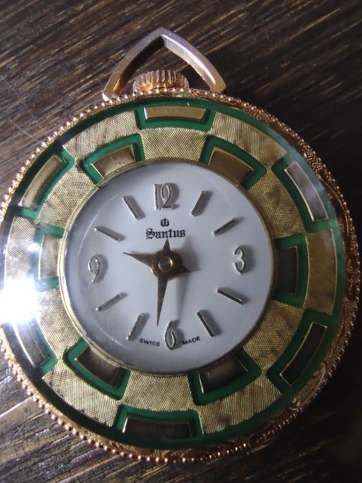 Stary piękny kieszonkowy zegarek Santus Swiss Made
