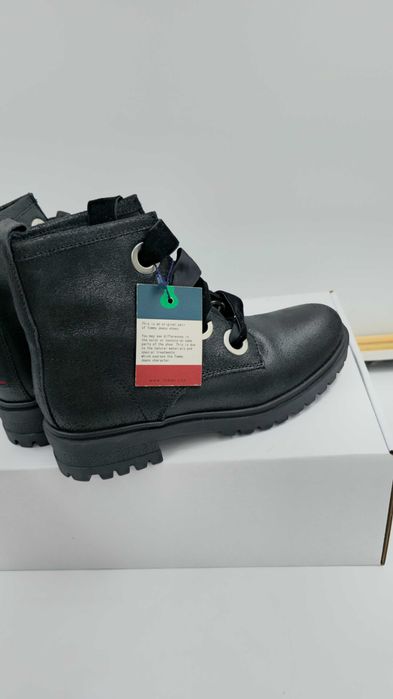 Damskie  botki skórzane  Tommy Hilfiger  czarne  R.38  TO86R