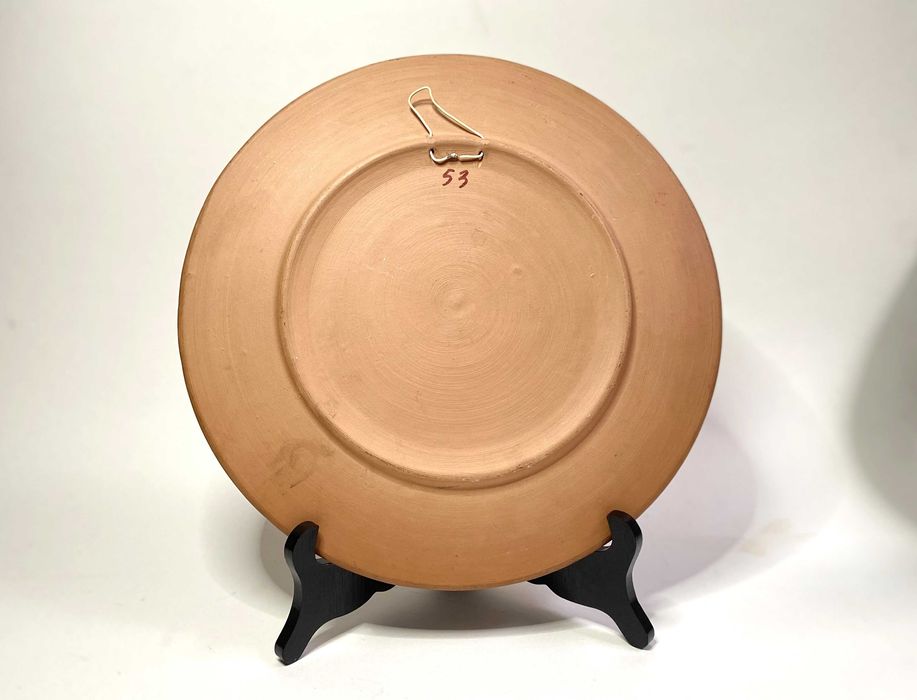 PRZECENA Talerz chłopak, włoska ceramika- Carboni Assemini- Sardynia