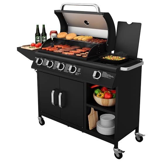 Grill Gazowy Koler Relish v3 5 palników + Cooler Heineken na kółkach Gratis 16kW black