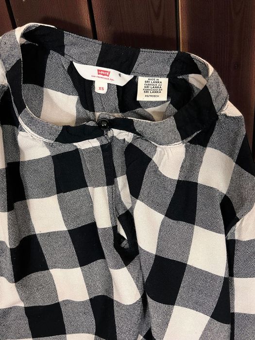 Levi’s roz. XS damska bluzka czarno biała krata wiskoza