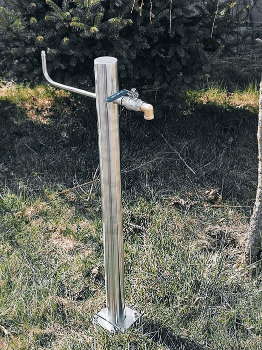 Kran ogrodowy słupek nierdzewny Hydrant Kranik INOX wolnostojący