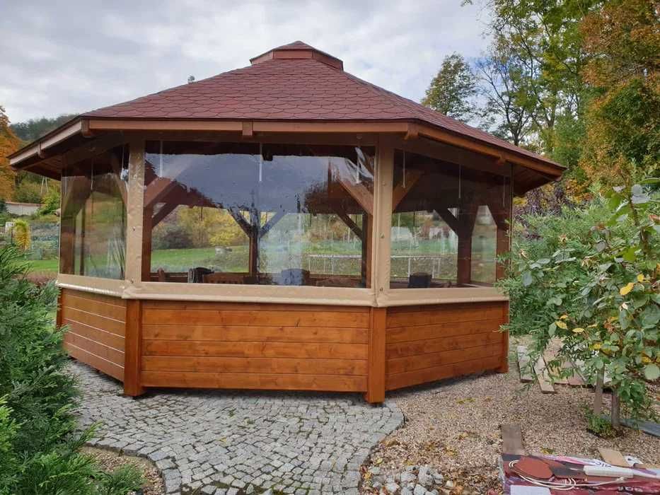 Zabudowy tarasu, plandeki, altany, folie tarasowe.