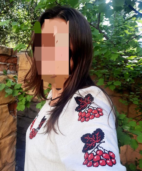 Вишита сукня "Червона калина". Льон р.S/M"