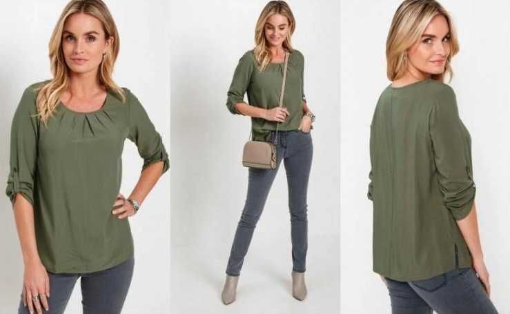 BPC bluzka tunika khaki oliwka 52 54 pachy 140 cm wiskoza