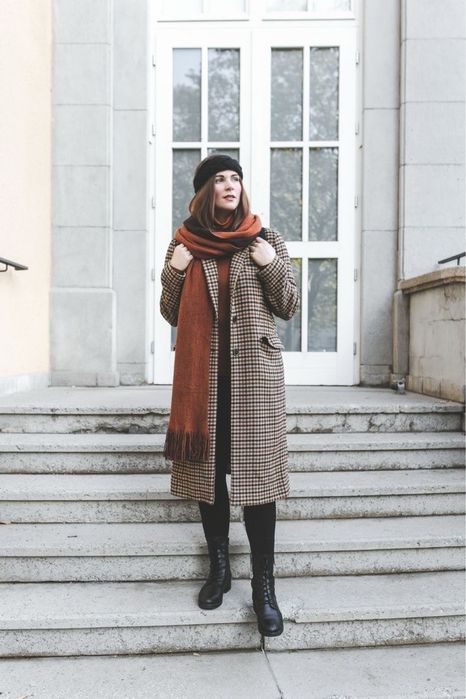 Пальто Zara в клетку в клітинку