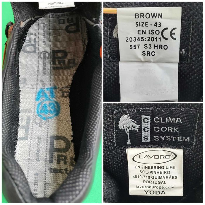 Lavoro Yoda S3 ESD-SRC Шкіра Захисні-Робочі Кросівки 44-28,5 см.