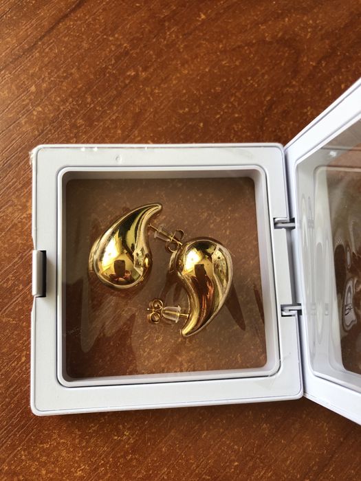 Серьги гвоздики Капля 2,6х1,4 см