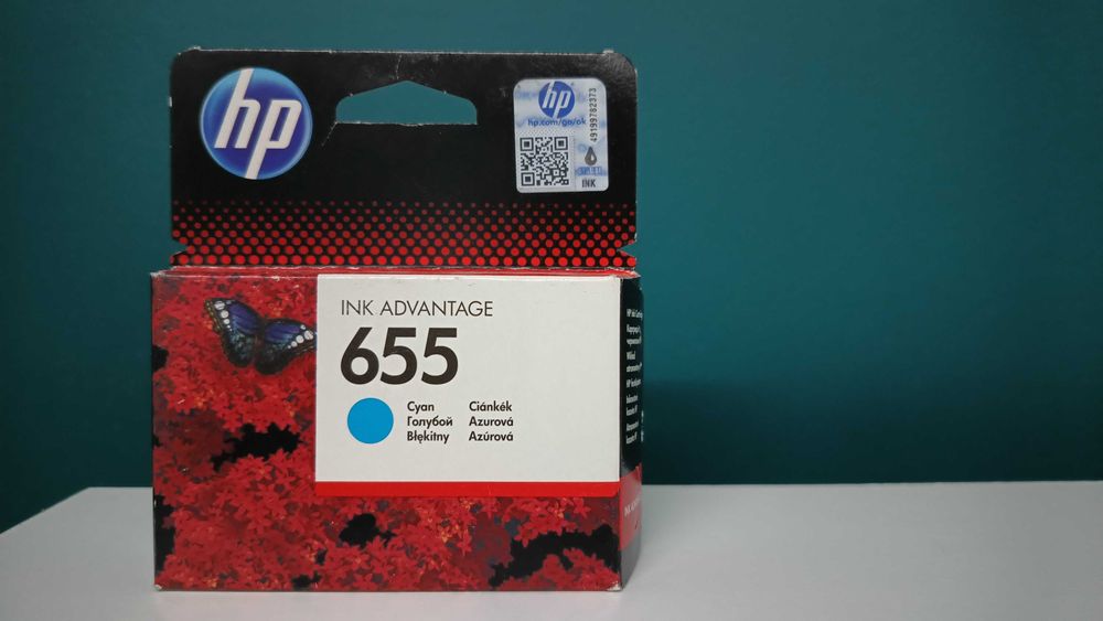 Tusz do drukarki HP655, kolor Cyan (niebieski), oryginalny