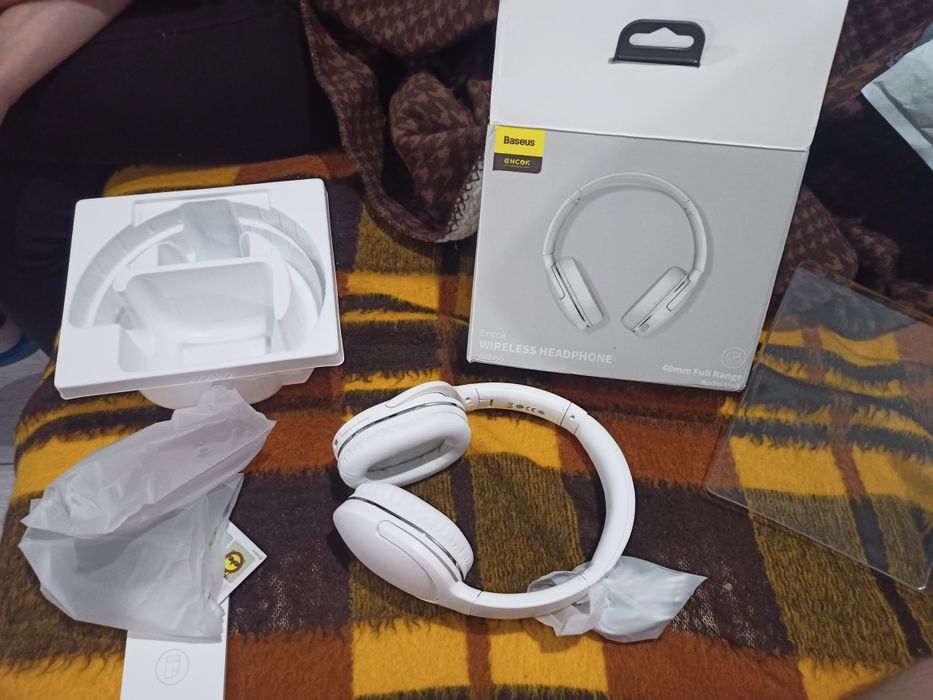 Бездротові навушники Baseus encok d02 pro + кабелі для підключення 3.5