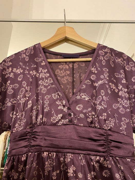 Vestido cetim roxo Stradivarius