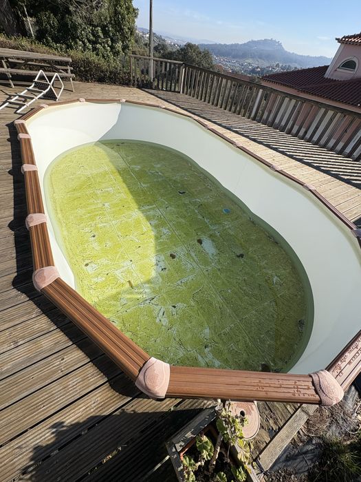 Piscina GRE imitação de madeira