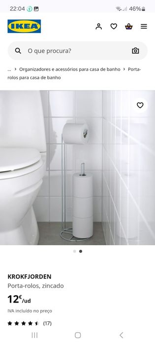 Porta rolos zincado ikea