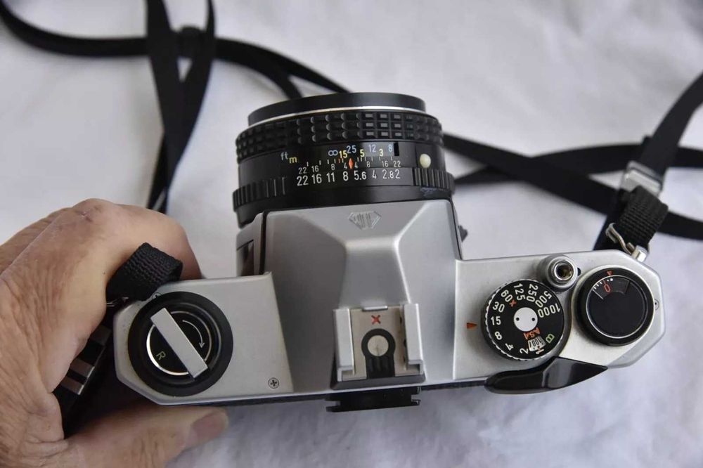 Máquina fotográfica de filme Pentax K1000 Lente Pentax f2 M de 50 mm
